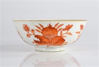 CHINESE QING IRON RED PORCELAIN BOWL