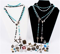 Jewelry Assorted Vintage Costume Religious Beads +