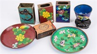 Cloisonné Match Box Covers and Plates