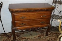 Contemporary 2 drawer carved chest