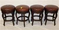 4 pc. Leather top stools
