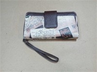 George Women's Postal Print Wristlet Clutch Wallet