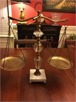 Brass lawyers scales of justice - brass and marbls
