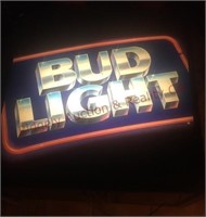 Vintage working bud light bar sign lighted