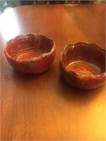 pair of Jennie Holman studio pottery bowls-- 1 has