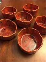 Lot of 6 cereal size pottery bowls- signed Jan Std