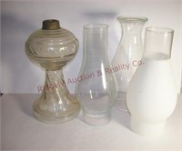 3 oil lamp shades-- vintage DABS Portugal oil lamp