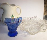 3 pc glassware -- pineapple pitcher, avon
