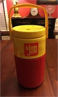 Slim Jim advertising water jug