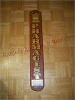 35 inch long -- wood pharmacist sign