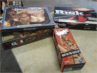 lot of board games--- jenga, clue, risk