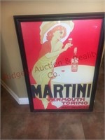 Very large framed print -- Martini Ross --39 x 27
