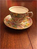Tuscan flowered bone china cup and saucer