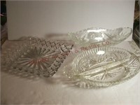 3 pc vintage clear glass