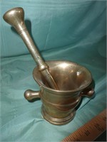 Antique Solid Brass Mortar & Pestle