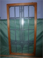 Craftsman Made Wood Leaded Glass Window Panel