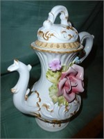 Capodimonte Style Ornate Floral Teapot