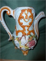 Vintage Large Size Ornate Ceramic Pitcher