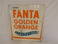 1965 DRINK FANTA GOLDEN ORANGE EMBOSSED SST SIGN