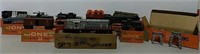 Lionel train set with boxes and trestle set