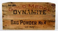 Vintage Gold Medal Dynamite Explosives Wood Box