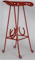 Vintage Tractor Seat Barstool w/ Horseshoes