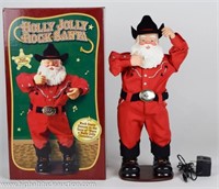 Holly Jolly Rock Santa Figurine w/ Original Box