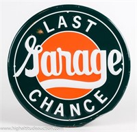 Last Chance Garage Embossed Metal Sign