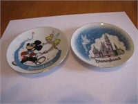 2 Vintage 4" Disneyland Collectors Plates
