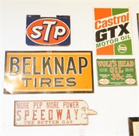 Vintage enamel auto signs - 5 pcs