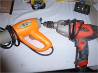 2pc Power Tool - B&D 3/8" Drill / Chicago Heat Gun