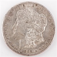Coin 1889-S Morgan Silver Dollar In XF/AU