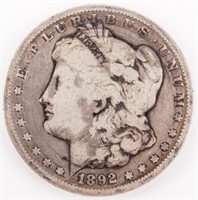 Coin 1892-CC Morgan Silver Dollar In Good
