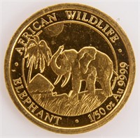 Coin Somali 1/50th 20 Sch. .9999  Gold Coin