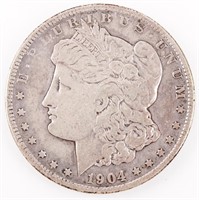 Coin 1904-S Morgan Silver Dollar Scarce! VF