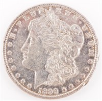 Coin 1899 Morgan Silver Dollar AU Cleaned