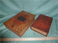 2pc Large Size Wood "Book" Trinket Boxes