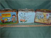 3pc Vintage Metal Lunch Boxes