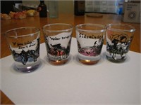 Set of 4 Vintage Cowboy Shotglasses