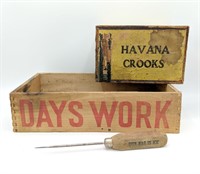 Vintage Havana Crooks & Days Work Tobacco Items