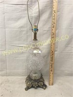 Vintage ornate Victorian glass lamp base