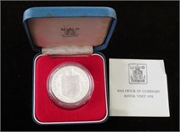 Guernsey 1978 25 Pence Royal Visit SILVER PROOF
