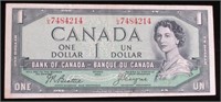 1954 CAD $1 Devil's Face Prefix L/A