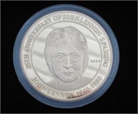 Gold Plated Oversized John Lennon Memorial Medal