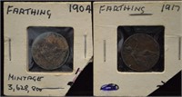 1904 & 1917 UK Farthing Coins