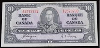 1937 $10 CAD Banknote Prefix Z/D