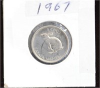 1967 CAD Centennial Rabbit .05c Coin