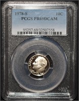 1978- S Graded US Roosevelt  .10c  PR 69DCAM Coin