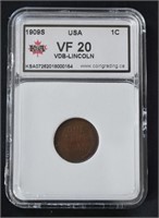 Graded 1909s VDB - Lincoln .01c Coin