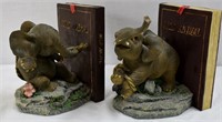 Pair (Resin) Elephant Book Ends 6.5"h x 5"w